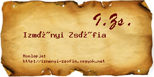 Izményi Zsófia névjegykártya
